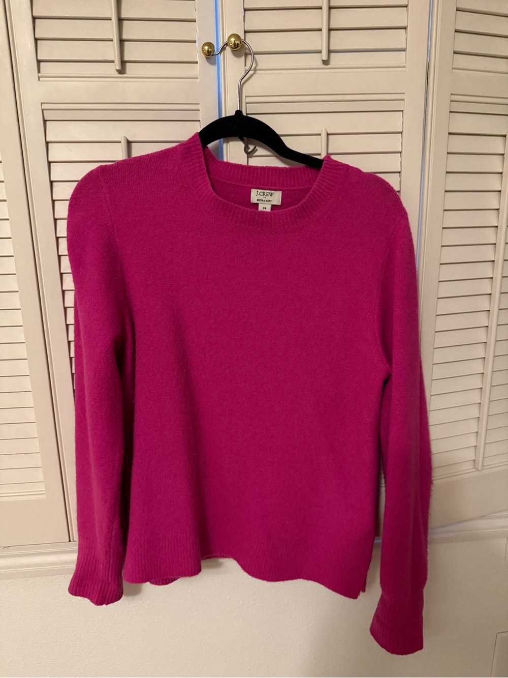 J. Crew Women's Crewneck Sweater in Fuchsia Pink